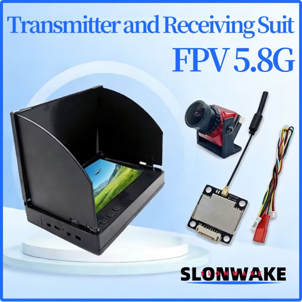 Drone Rc With Camera - SLONWAKE FPVスーツ 5.8G 600mW VTX送信機 1500TVLカメラと5インチ受信ディスプレイ画面。