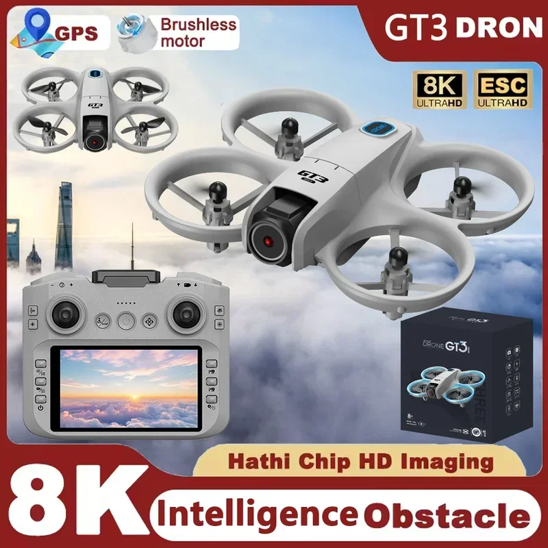 Drone Rc Dji - GT3ミニ新型ドローンRCクアッドコプター、8Kカメラ搭載HDドローン、WiFi FPVドローン、オプティカルフロー障害物回避機能付き飛行機、子供のおもちゃ