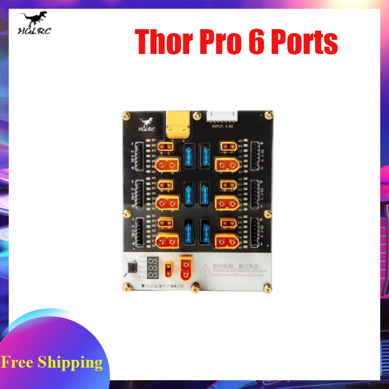 Lipo Parallel Charging Board - HGLRC Thor Pro 6ポートバッテリー充電ボード 2-6S Lipo