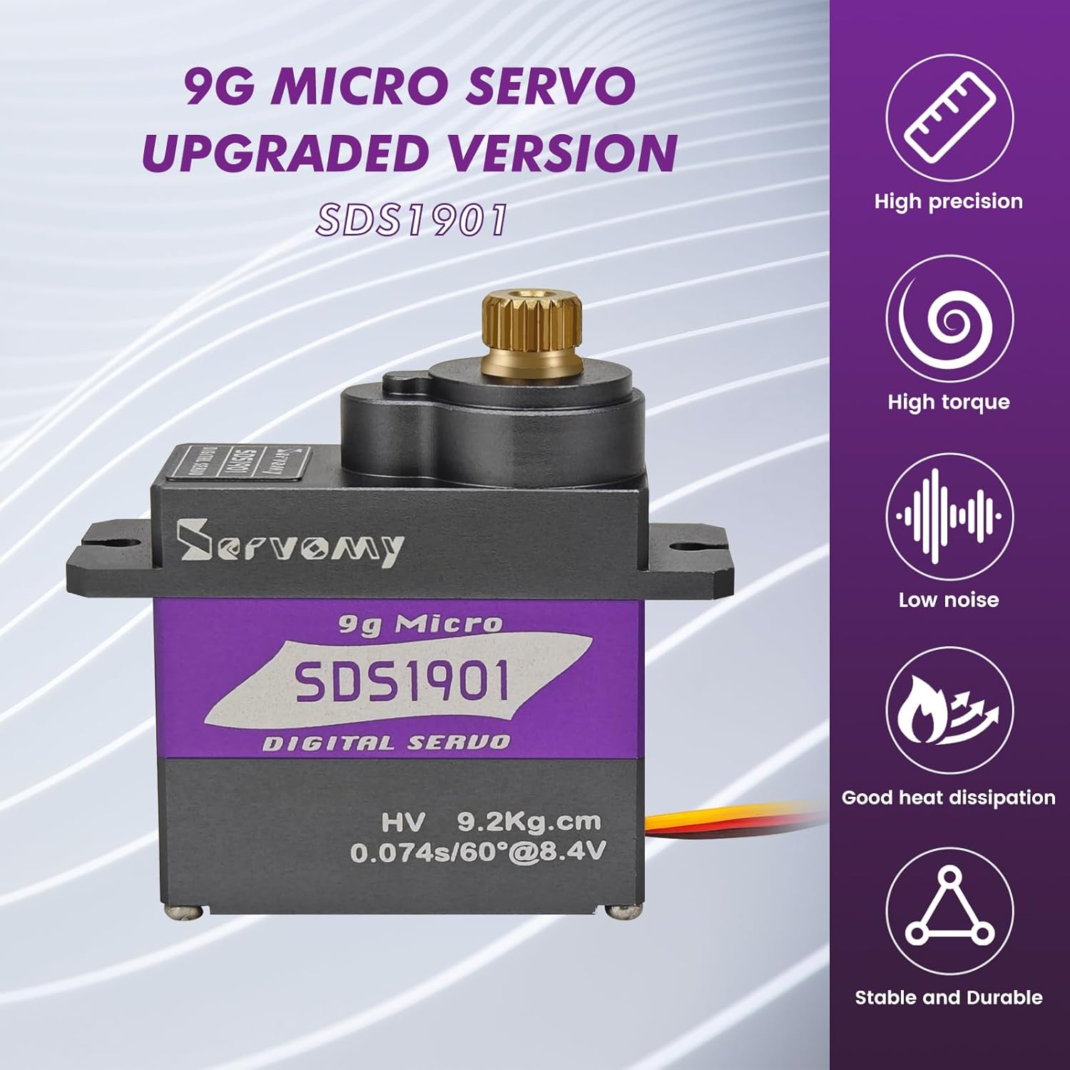 Drone And Car - SERVOMY-SDS1901 デジタル9Gマイクロコアレスサーボ 9kg 0.07秒 8.4Vメタルギア Rep
