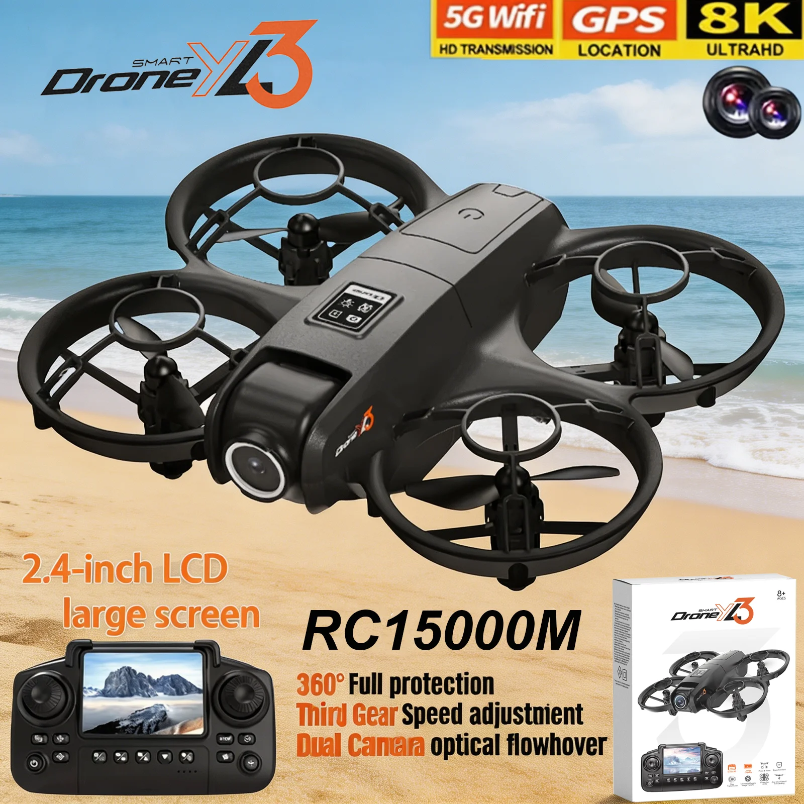 Drone Rc Dji - 新型YL3 RCドローン 8K 1080P広角デュアルHDカメラ搭載 折りたたみ式クアッドコプター WiFi