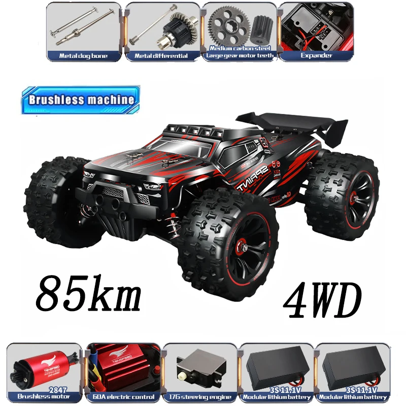 Drone Or Rc Car - 1:14, 4x4,4wd,高速モンスタードリフト,4x4トラック,vs wltoys 144001おもちゃ用の子供用LEDリモコン付きrcカー