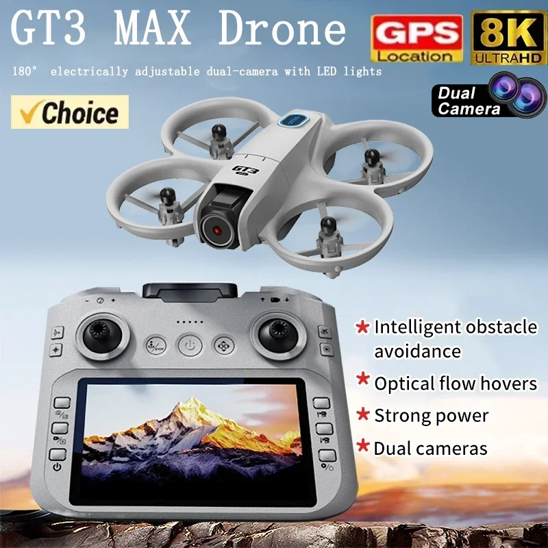 Drone Pro Rc Ufo - 2026年新型GT3ミニ LED折りたたみ式ドローン GPS 8K HDデュアルカメラ ブラシレスモーター