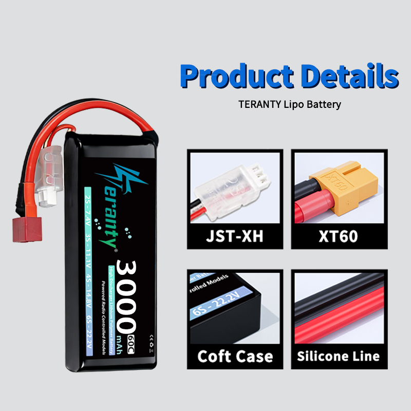 TERANTY 2S 3000mAhリポバッテリー 7.4V - Drone Lipo Battery のレビューと価格