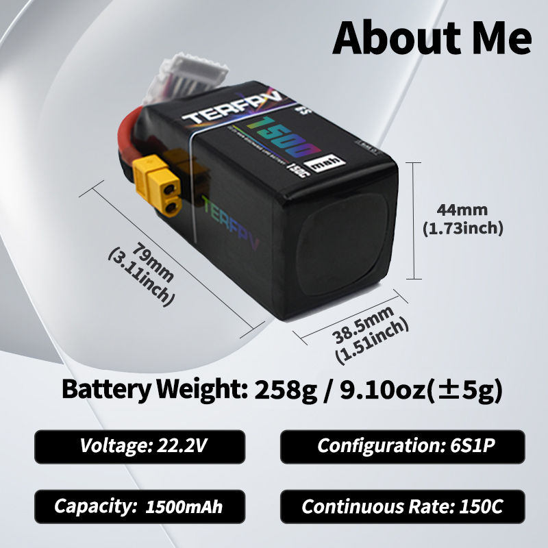 TERFPV リポバッテリー 6S 22.2V 1300/1 - Drone Lipo Battery のレビューと価格