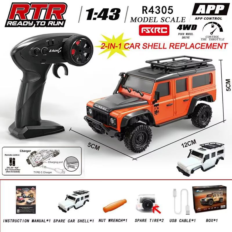 黄波 1:43スケール 4WD RCロッククローラー フルプ - Drone Or Rc Car のレビューと価格