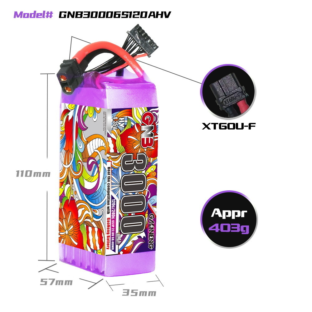 GNB リポバッテリー 6S 22.8V 3000mAh 5 - Drone Lipo Battery のレビューと価格