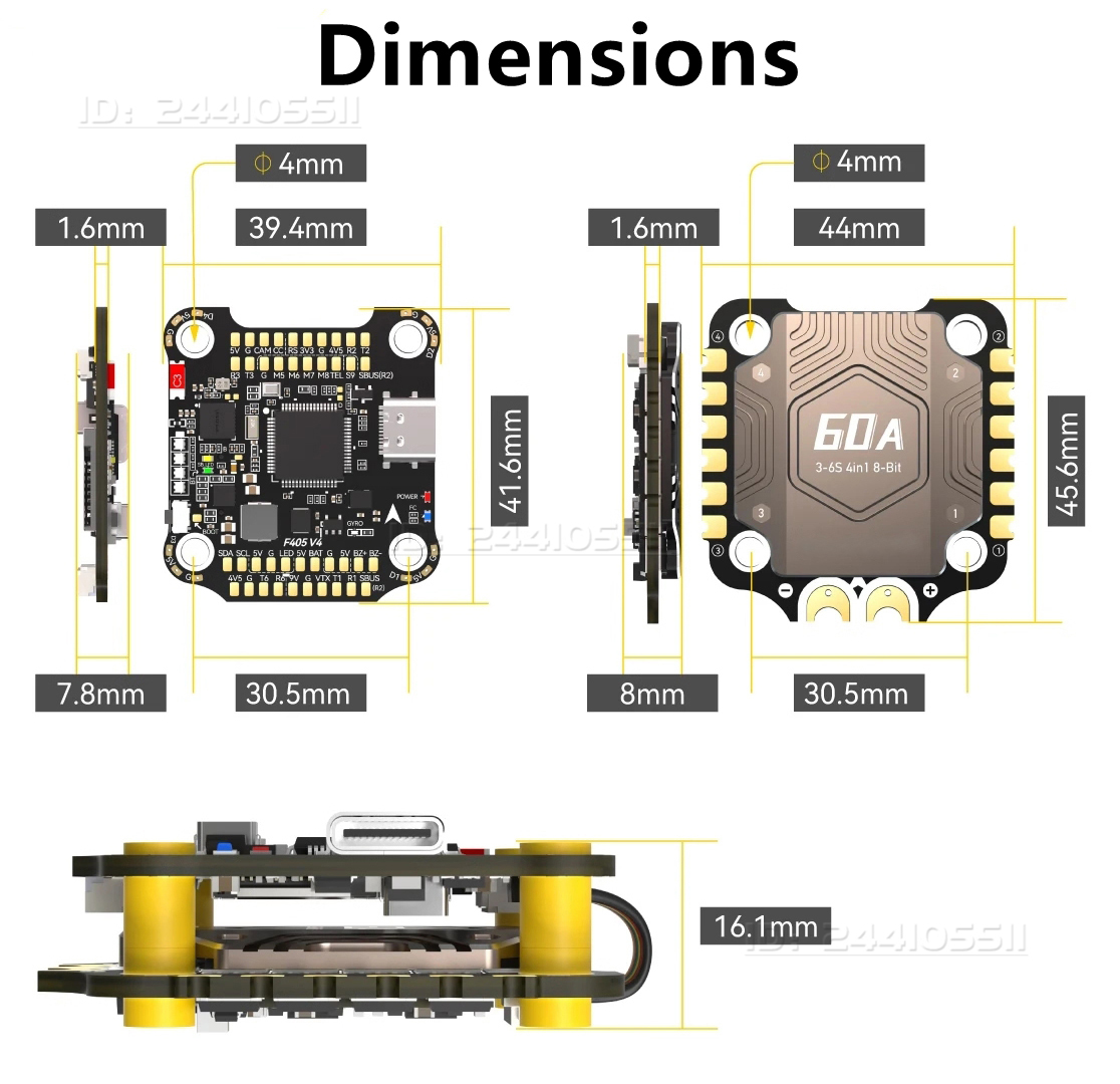 F405 V4 FC フライトコントローラーとBLS 4-i - Drone Rc V4 のレビューと価格